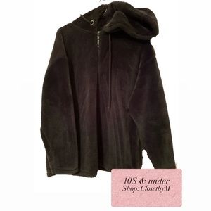 Fluffy black PINK hoodie